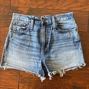 Madewell Distressed Blue Jean Shorts